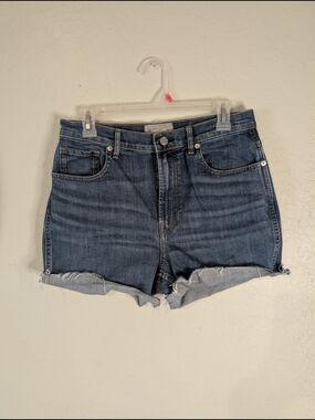 EVERLANE Blue Denim High-Rise Cutoff Shorts